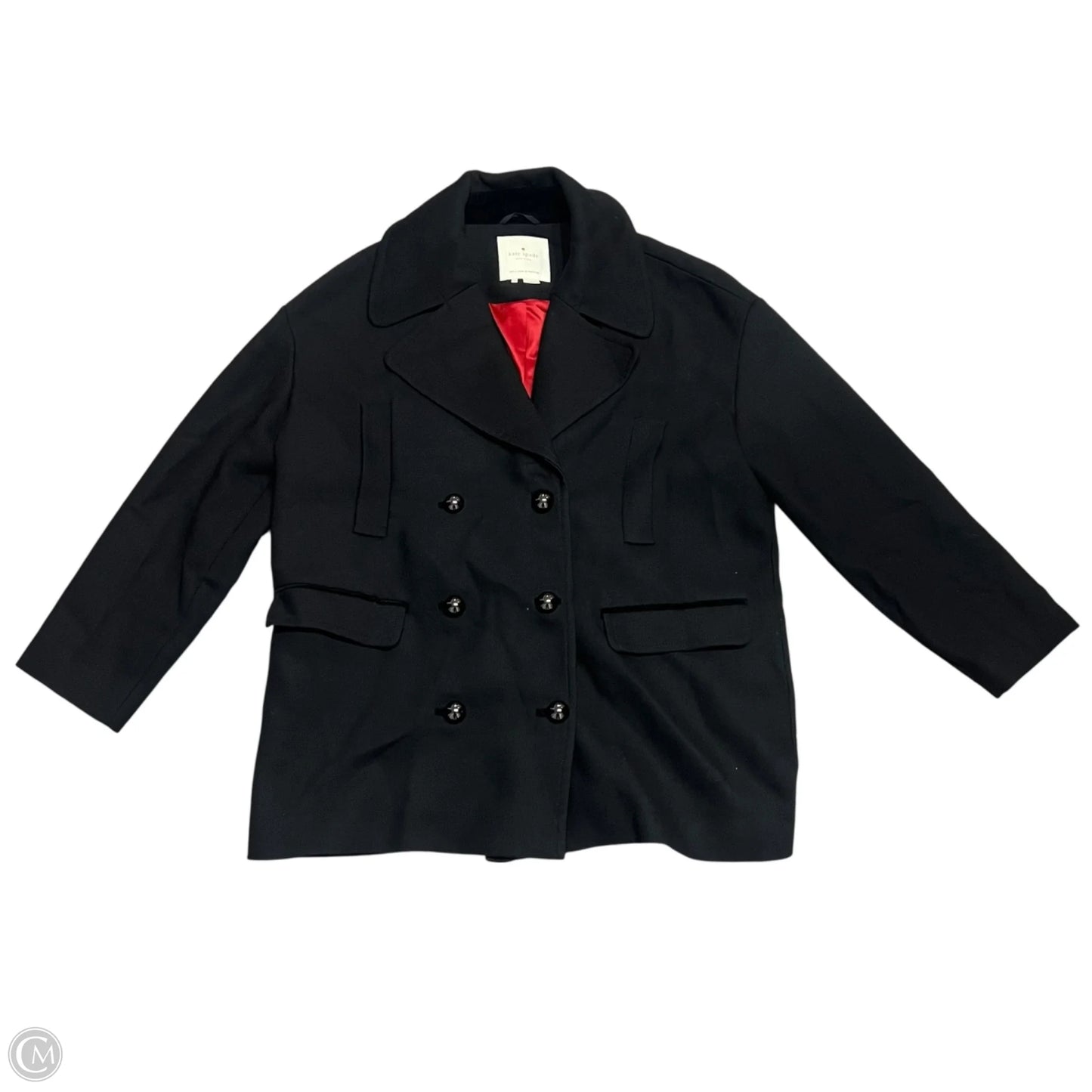 Coat Designer By Kate Spade In Black, Size: M