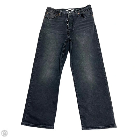 Jeans Straight By Levis In Black Denim, Size: 10