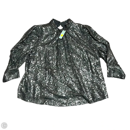 Top Long Sleeve By Anthropologie In Grey, Size: 2x