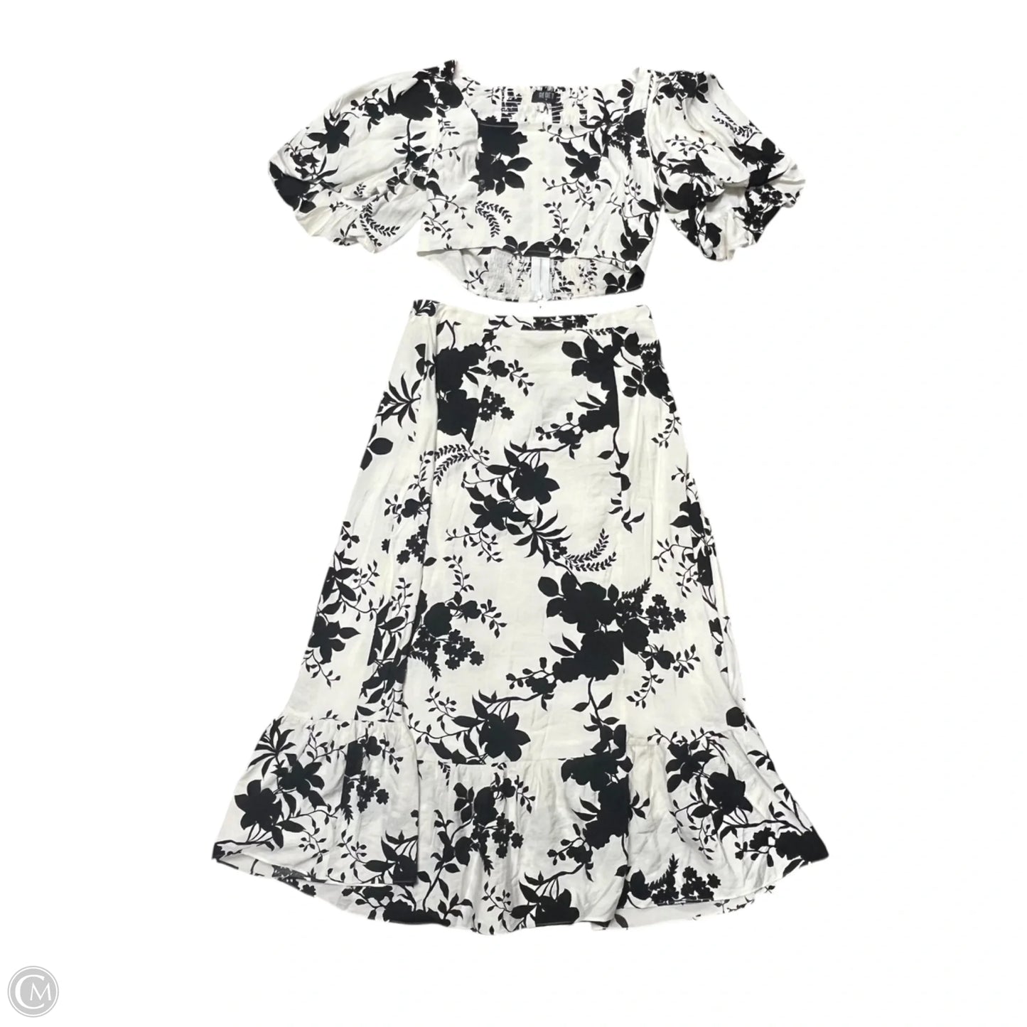 Skirt Set 2pc By RESET BY JANE In Black & White, Size: M