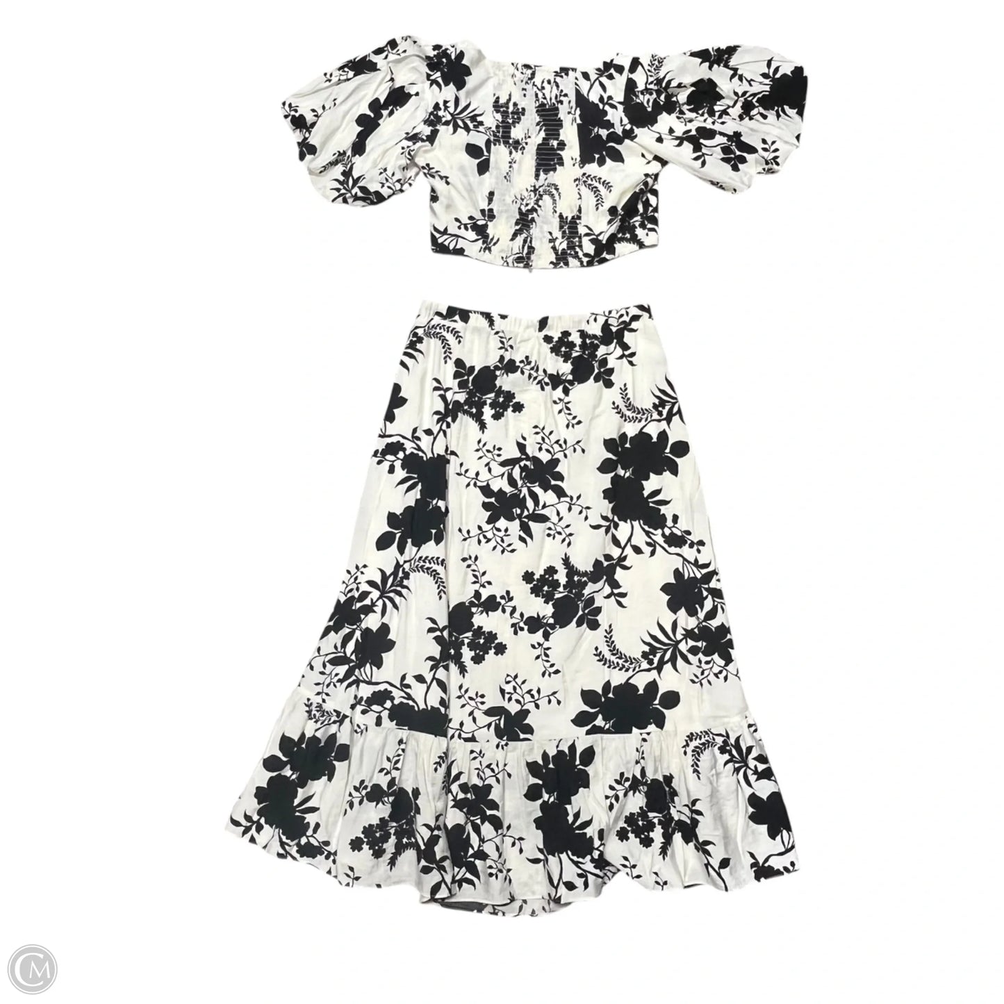 Skirt Set 2pc By RESET BY JANE In Black & White, Size: M