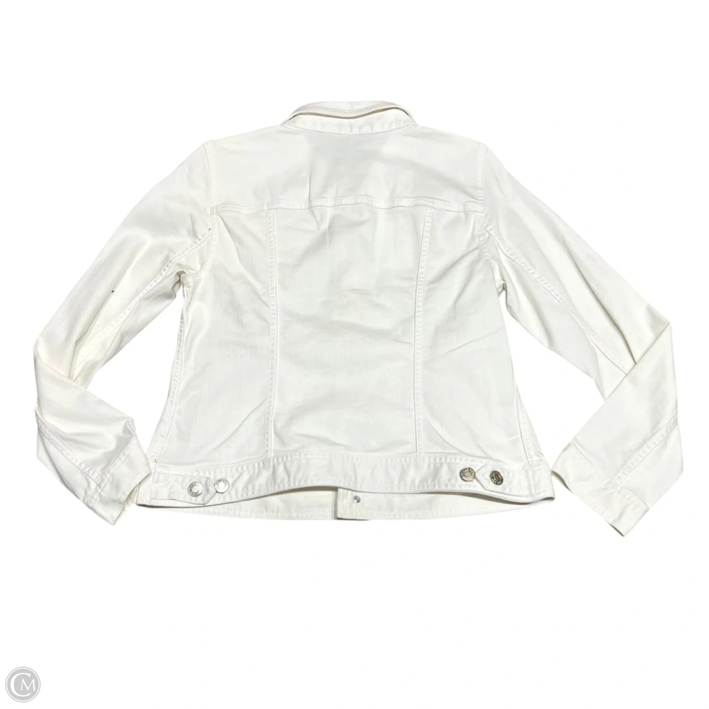 Jacket Denim By Talbots In White, Size: M