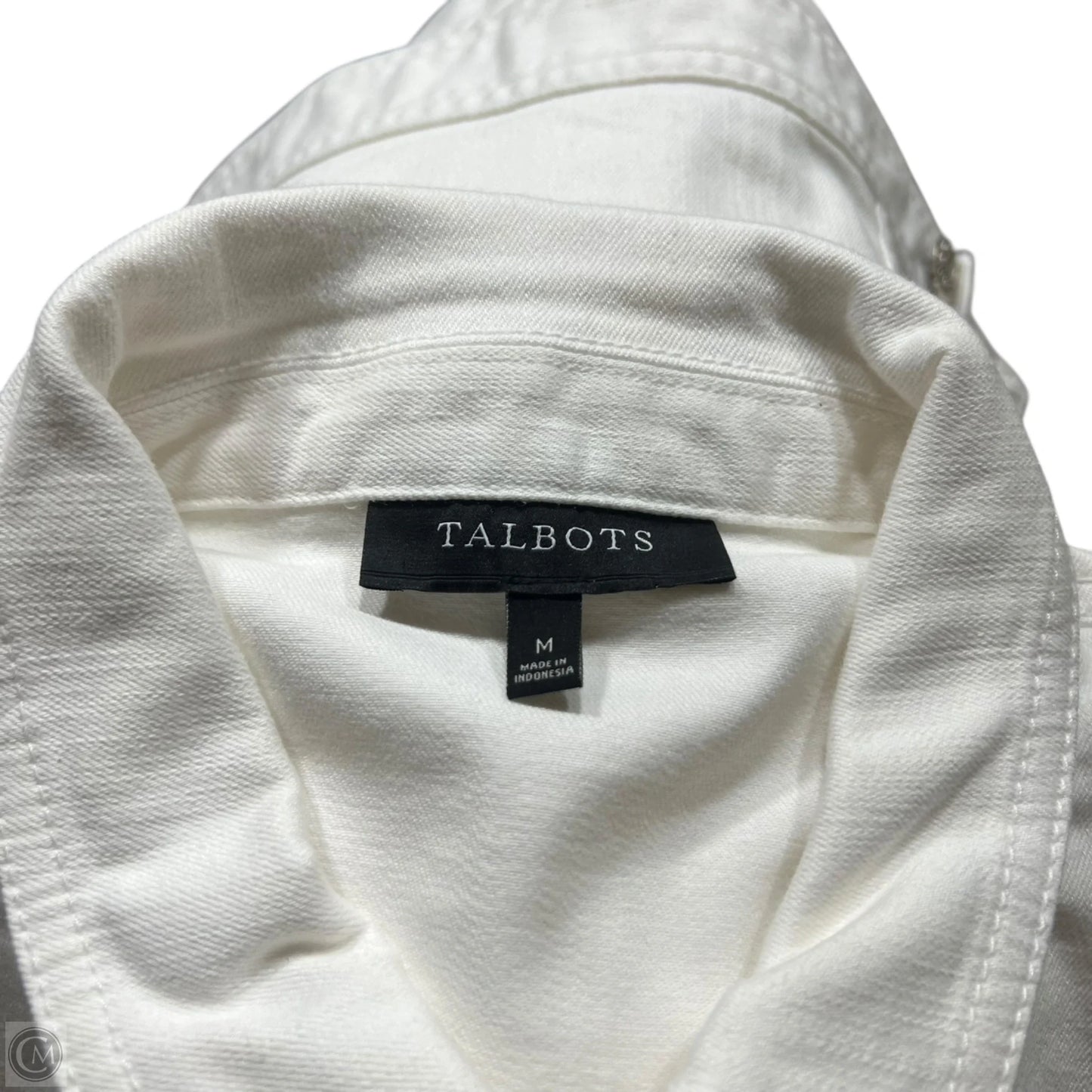 Jacket Denim By Talbots In White, Size: M