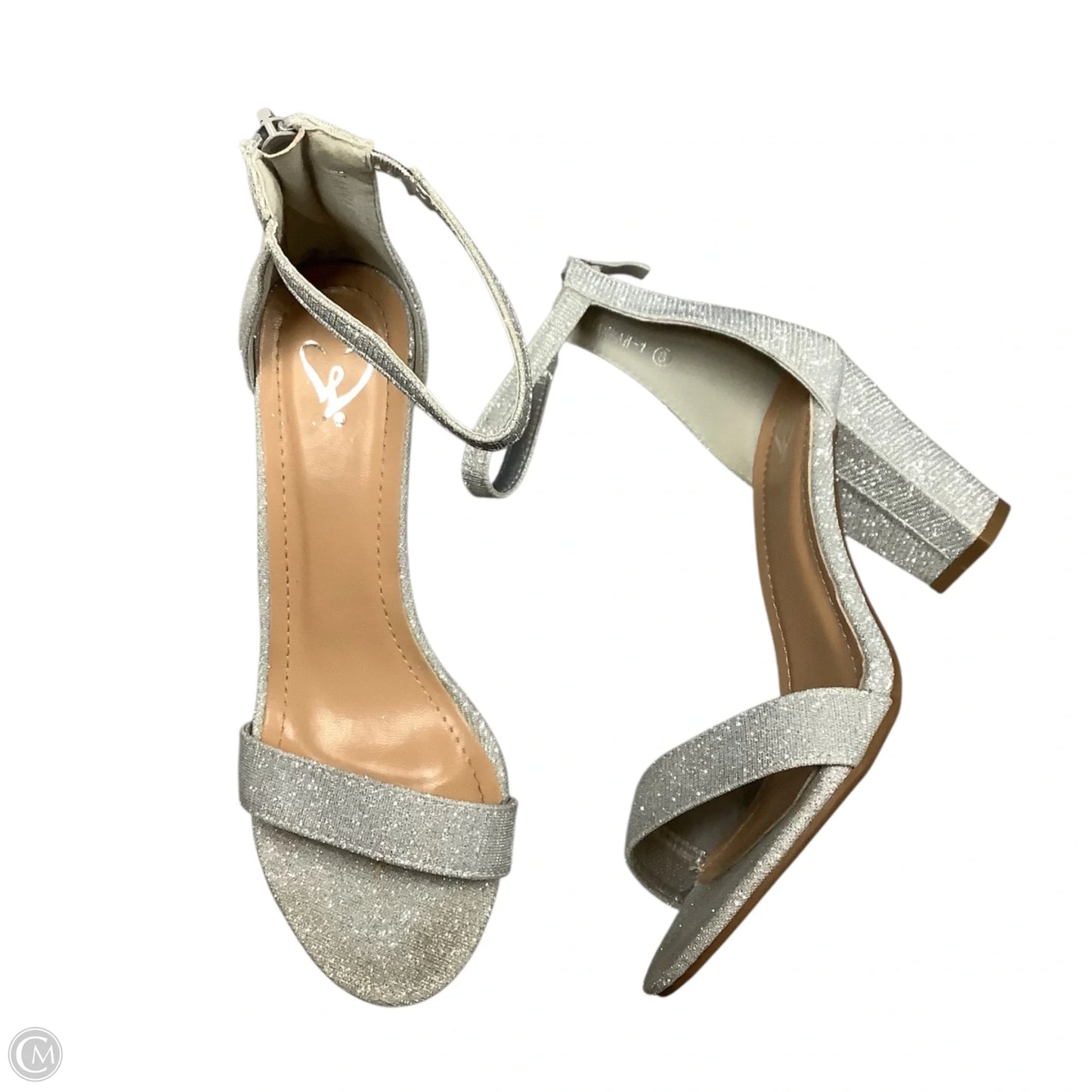 Shoes Heels Block By Windsor In Silver, Size: 8