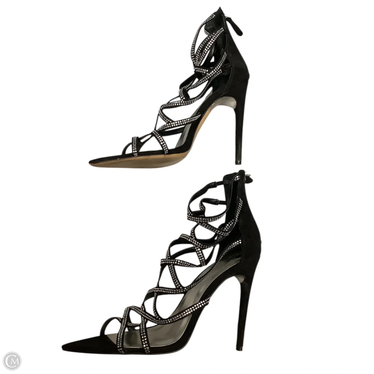 Shoes Heels Stiletto By Jennifer Lopez In Black & Silver, Size: 10