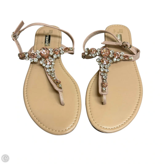 Sandals Flats By Primark In Pink & Tan, Size: 9