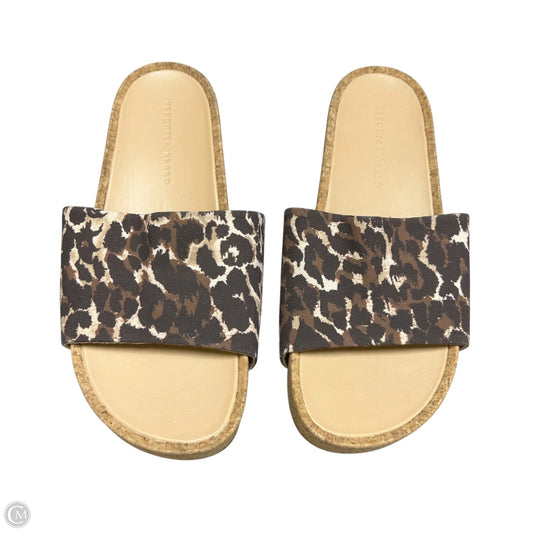 Sandals Flats By Veronica Beard In Leopard Print, Size: 11