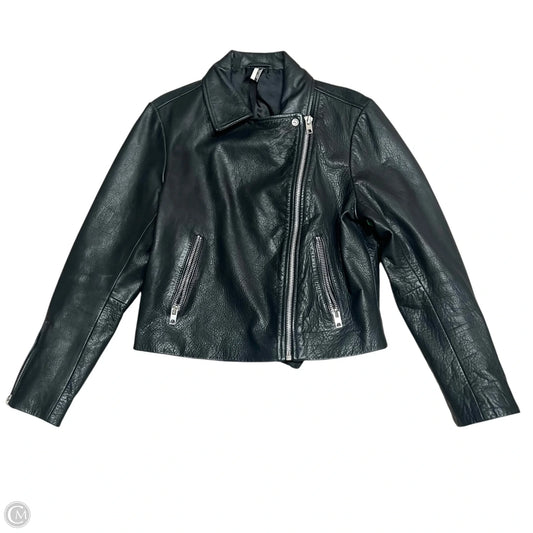 Jacket Moto Leather By Top Shop In Black, Size: 12