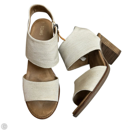 Sandals Heels Block By Toms In Tan, Size: 9