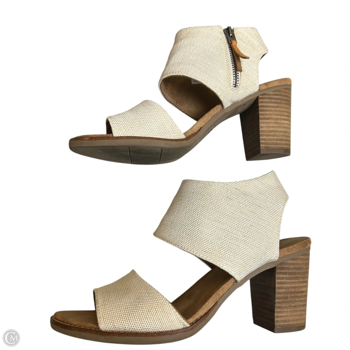 Sandals Heels Block By Toms In Tan, Size: 9