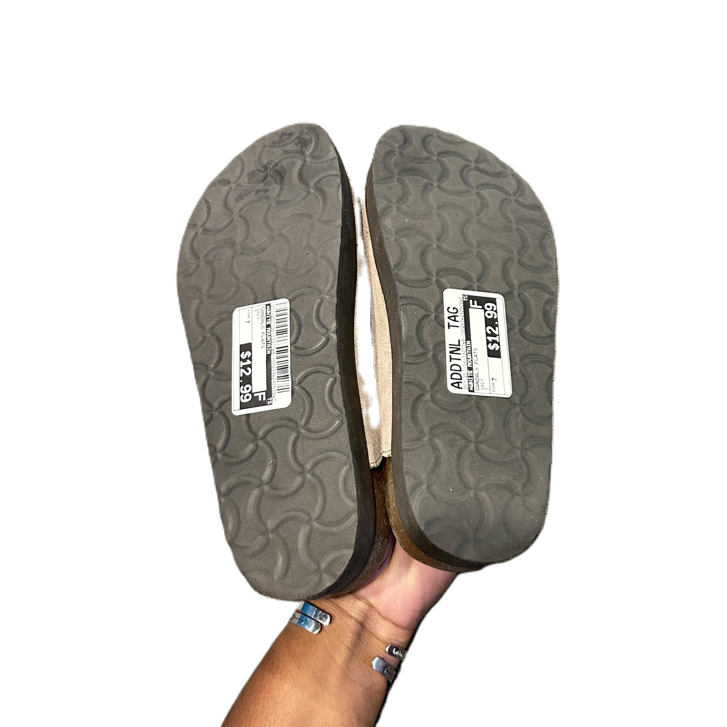 Grey Sandals Flats By White Mountain, Size: 7