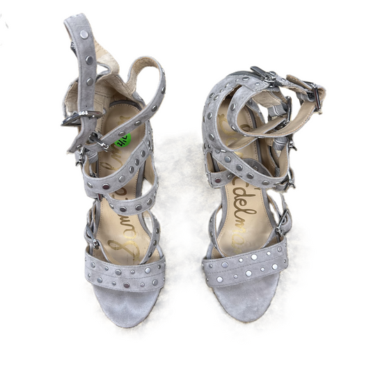 Silver Sandals Heels Block By Sam Edelman, Size: 7.5