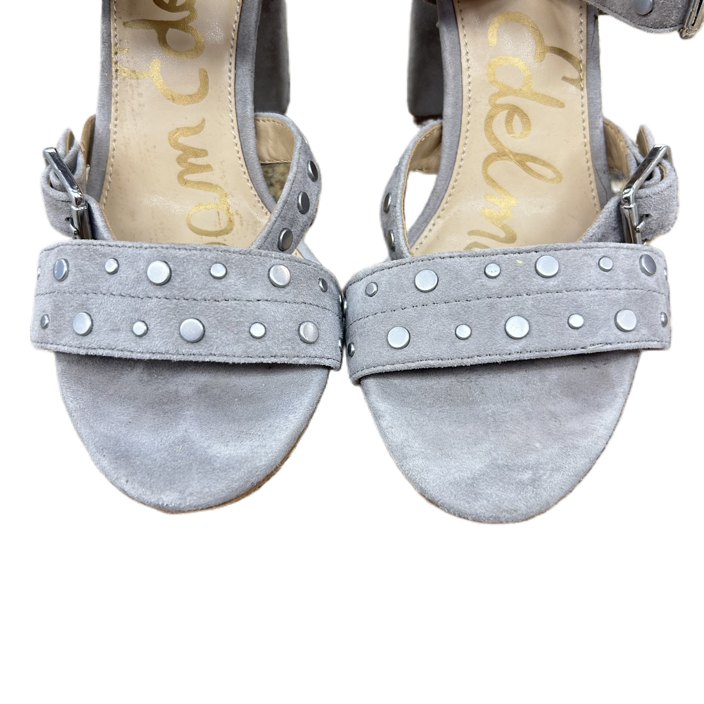 Silver Sandals Heels Block By Sam Edelman, Size: 7.5