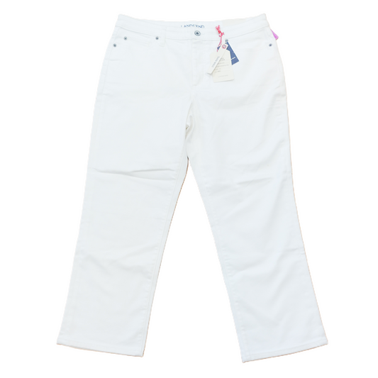 White Jeans Straight By Lands End, Size: 12