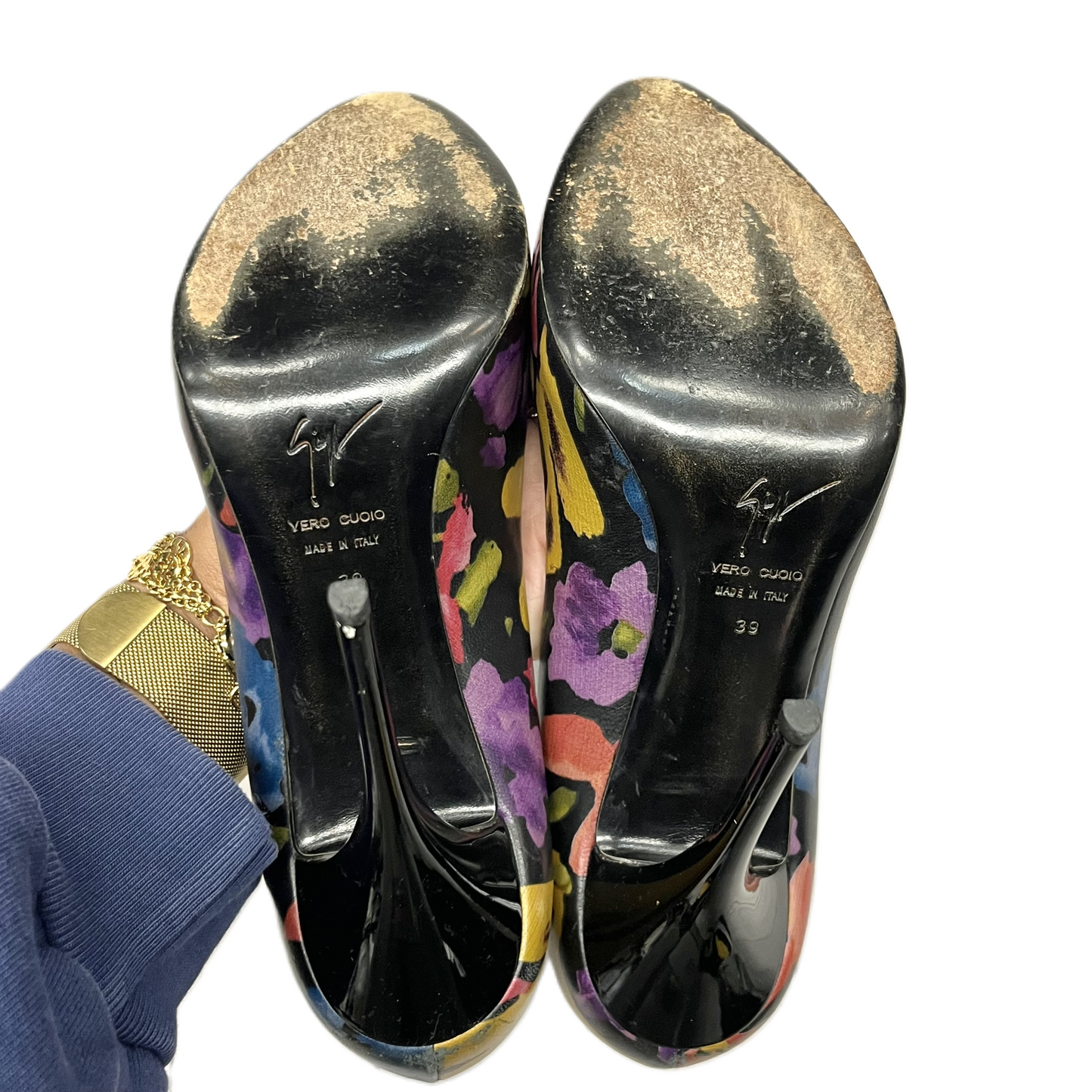 Shoes Designer By Giuseppe Zanotti In Floral Print, Size: 8.5