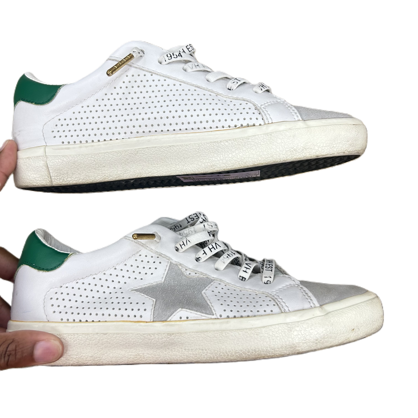 Green & White Shoes Sneakers By Vintage Havana, Size: 6