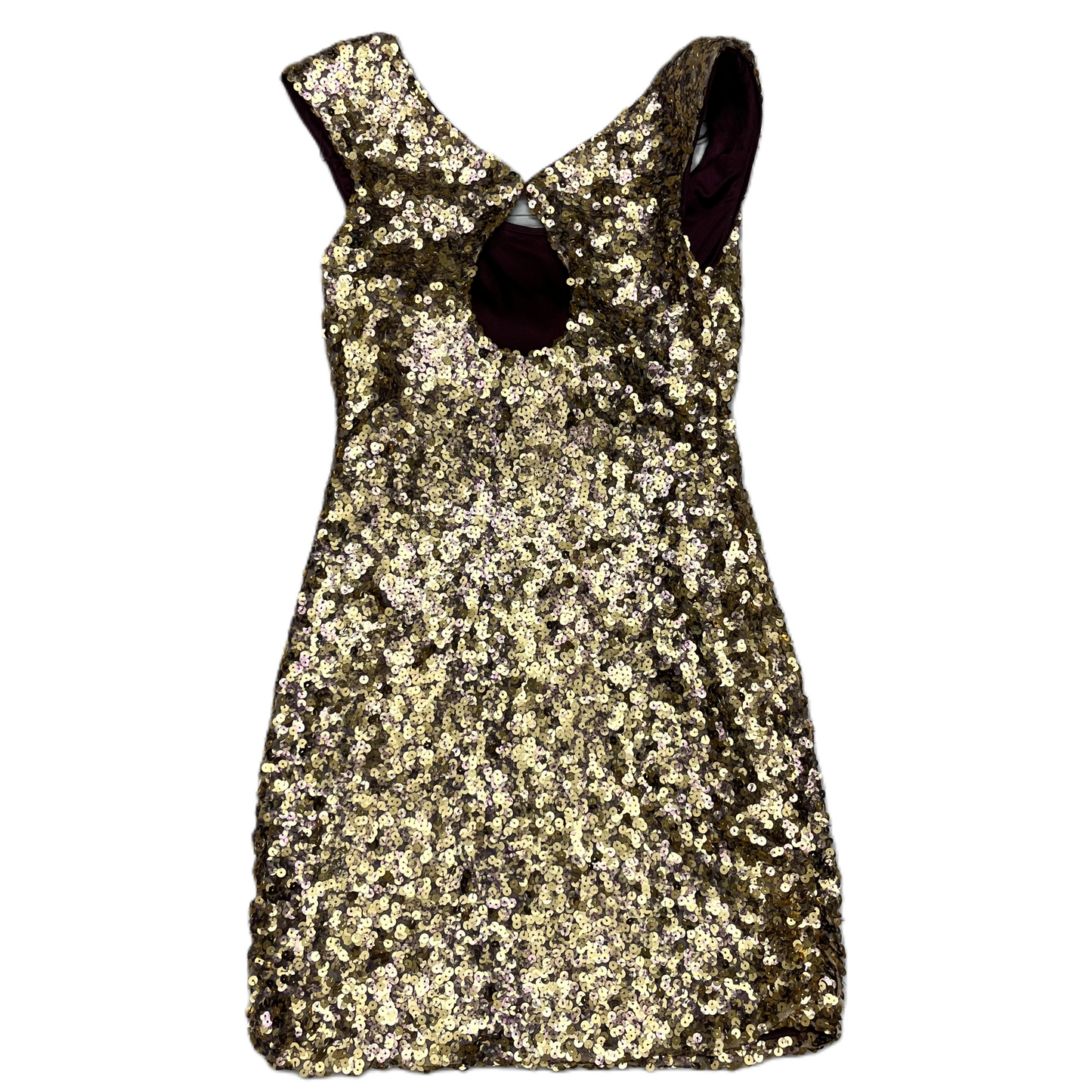 Gold & Purple Dress Party Midi By Aqua, Size: Xs