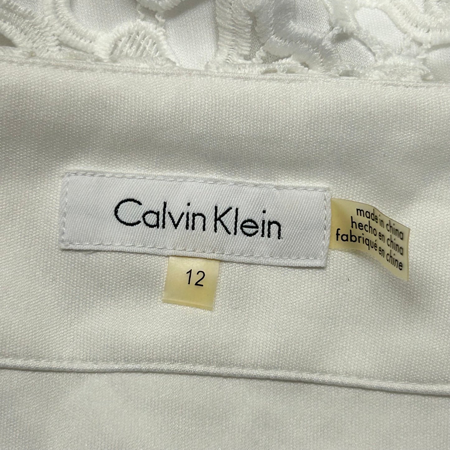 White Skirt Midi By Calvin Klein, Size: 12