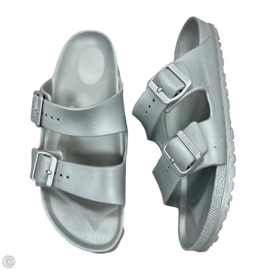 Sandals Flats By Birkenstock In Grey, Size: 10.5