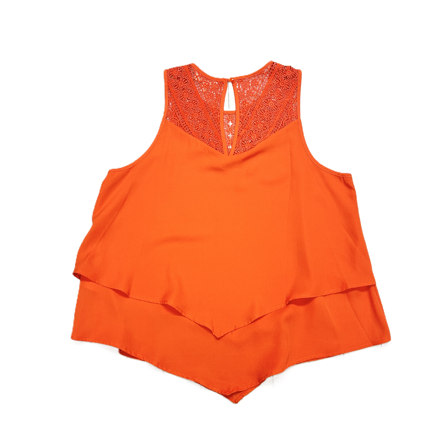 Orange Top Sleeveless By Monteau, Size: L