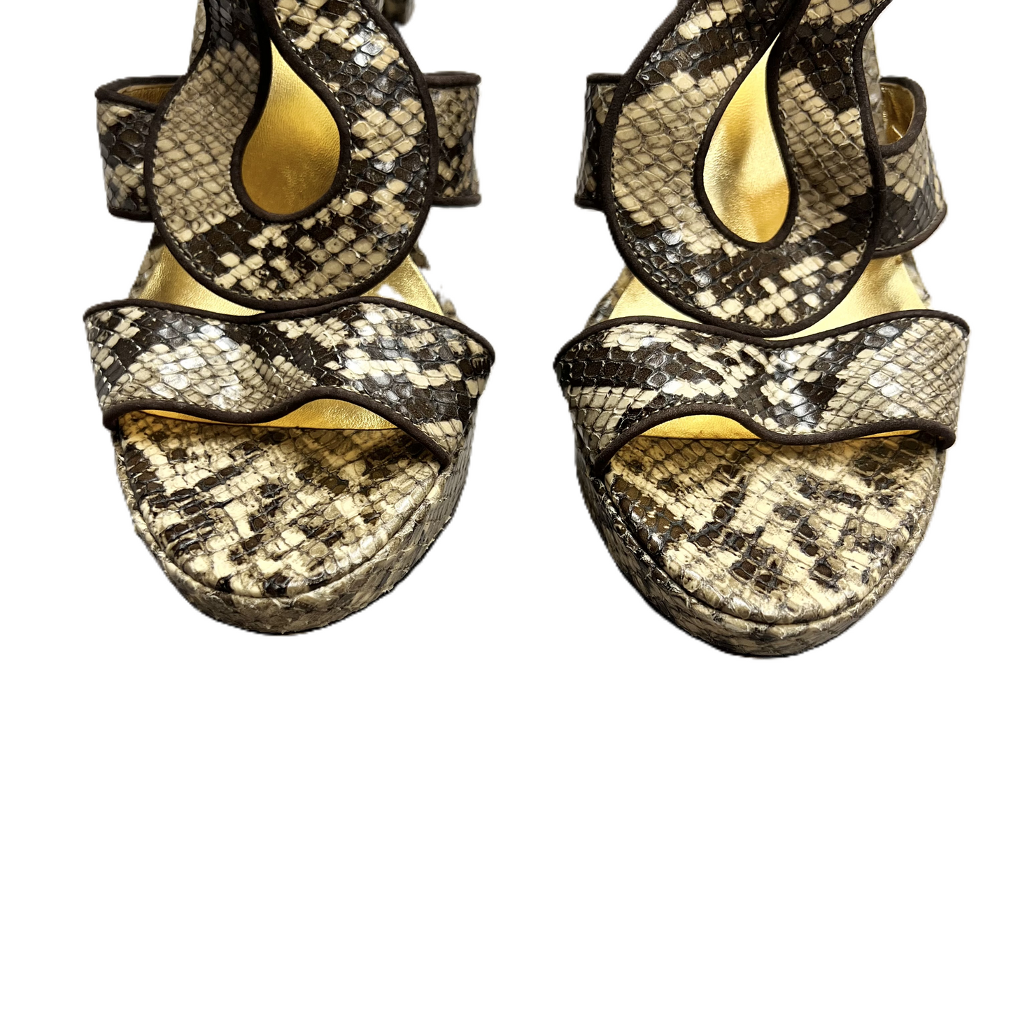 Snakeskin Print Sandals Designer By Coach, Size: 8.5