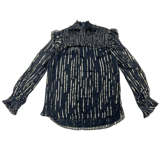 Top Long Sleeve Designer By Elie Tahari In Navy, Size: L