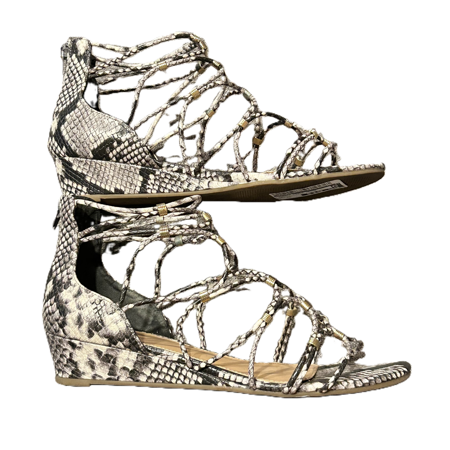 Snakeskin Print Sandals Heels Wedge By Alegria, Size: 10