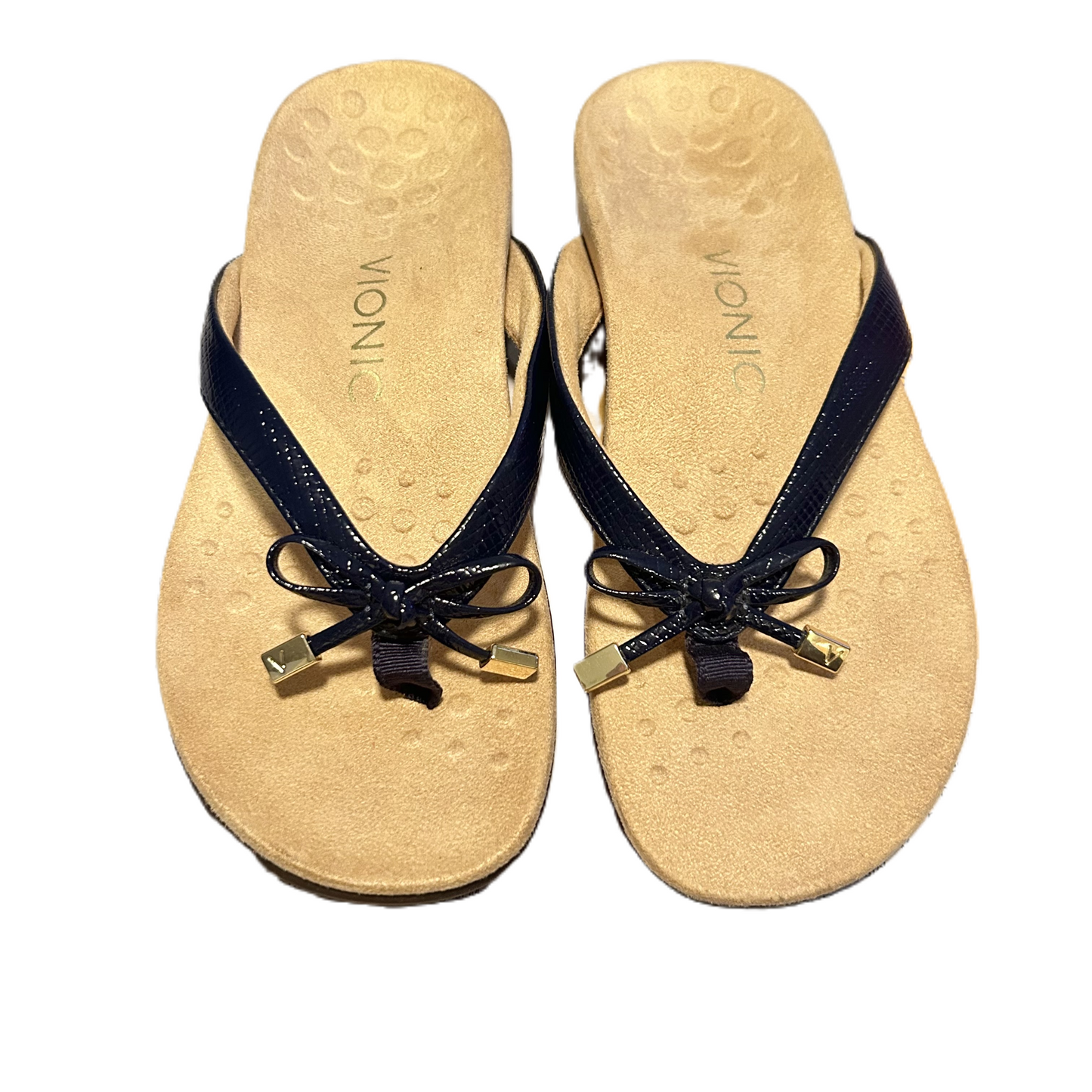 Blue Sandals Flats By Vionic, Size: 5