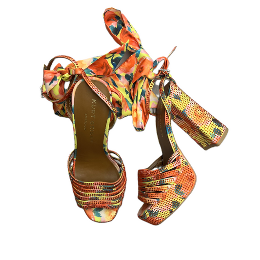 Orange Sandals Designer By Kurt Geiger, Size: 5.5