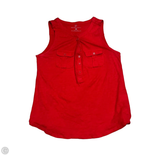 Top Sleeveless By New York And Co In Red, Size: M