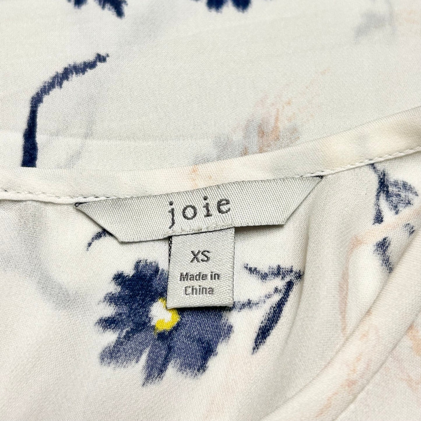 Blue & White Top Short Sleeve By Joie, Size: Xs