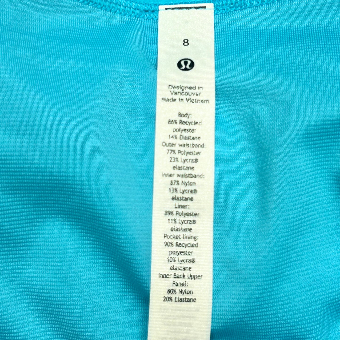 Blue Athletic Shorts By Lululemon, Size: 8