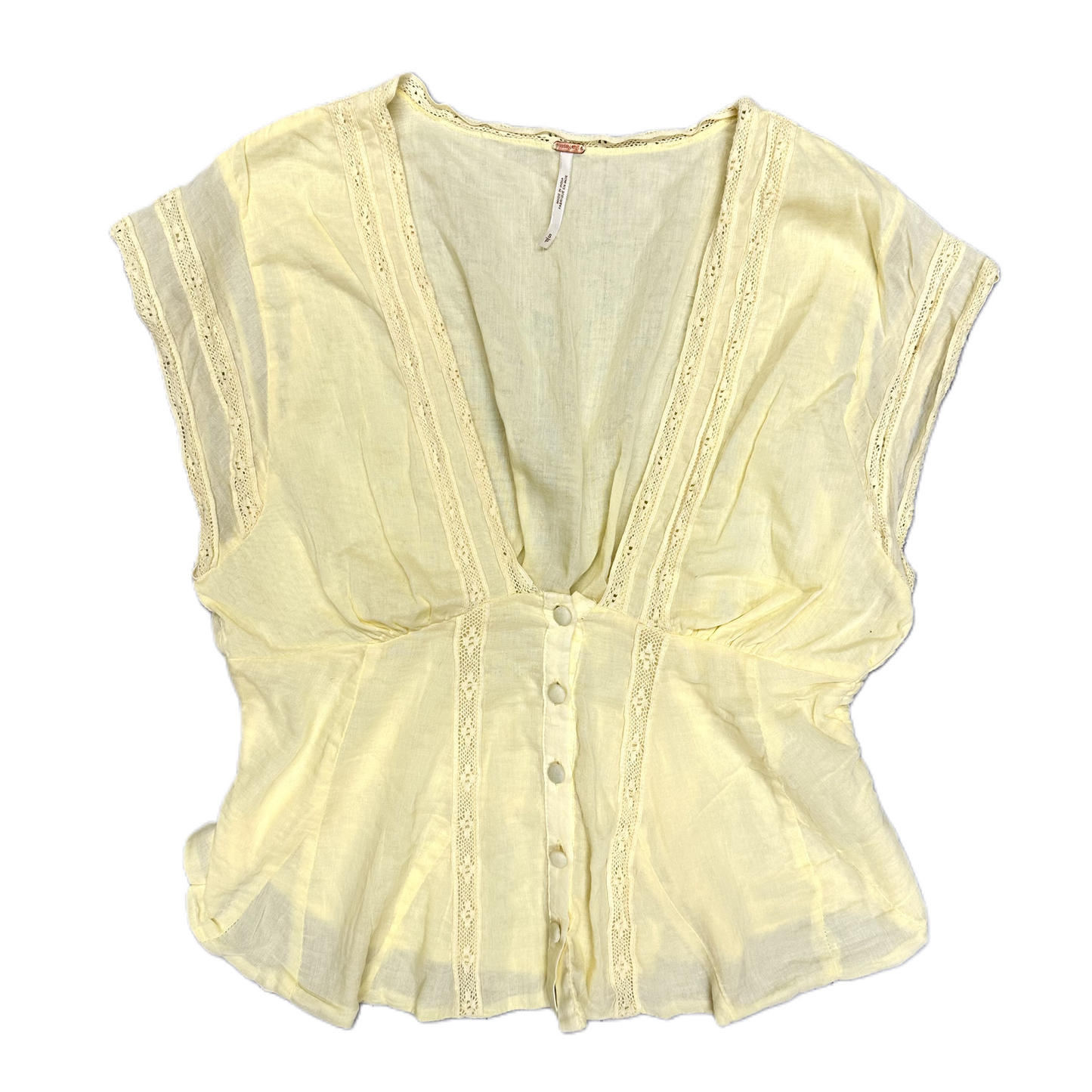 Top Sleeveless By Free People In Yellow, Size: S