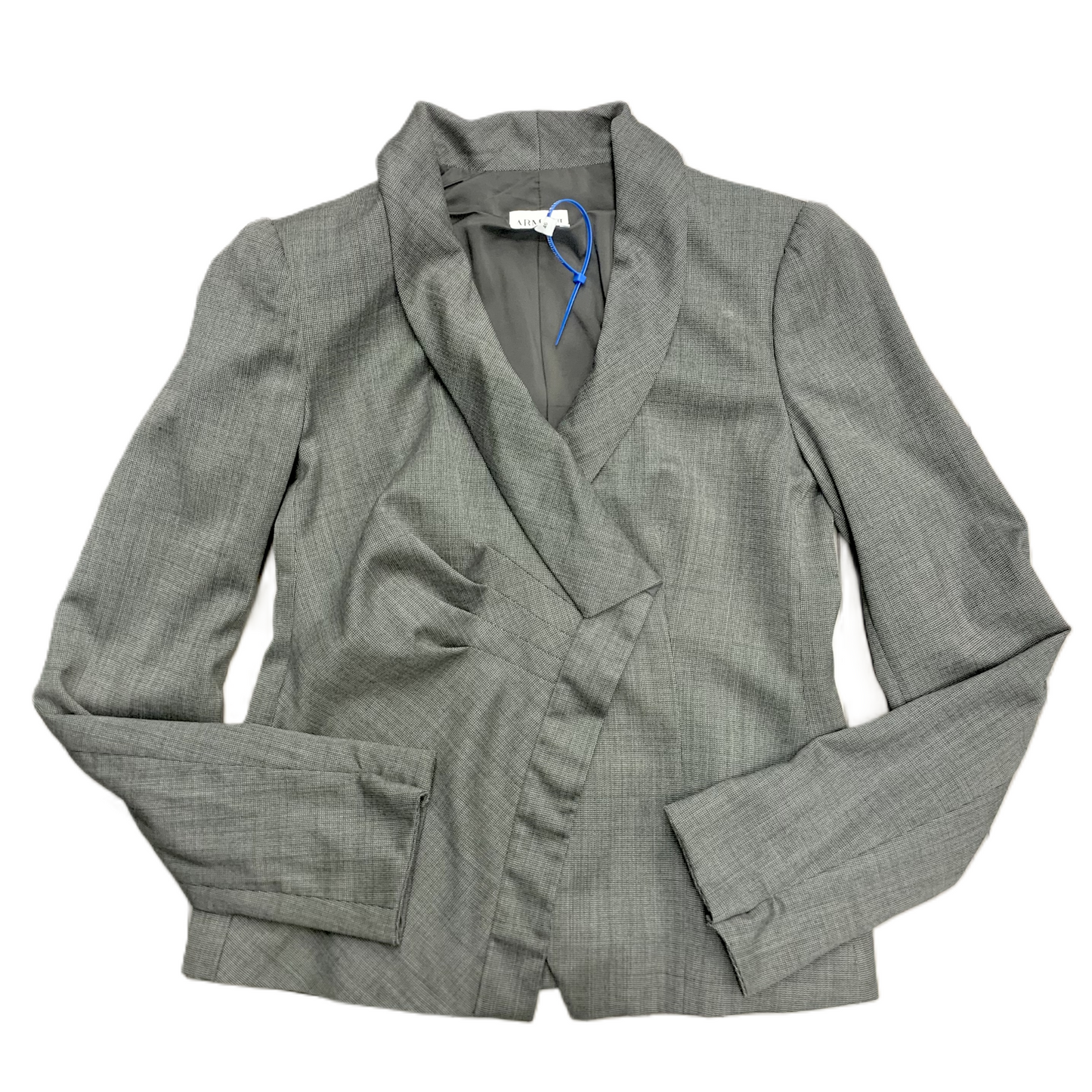 Blazer Luxury Designer By Armani In Grey, Size: M