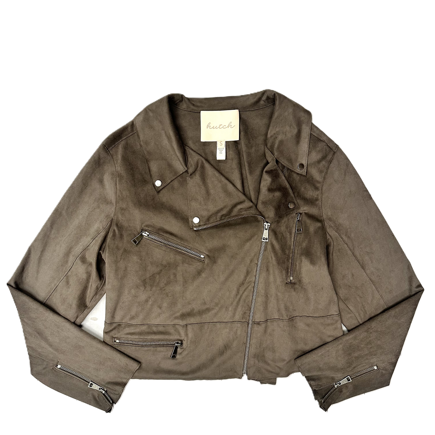 Jacket Moto By Hutch In Taupe, Size: S