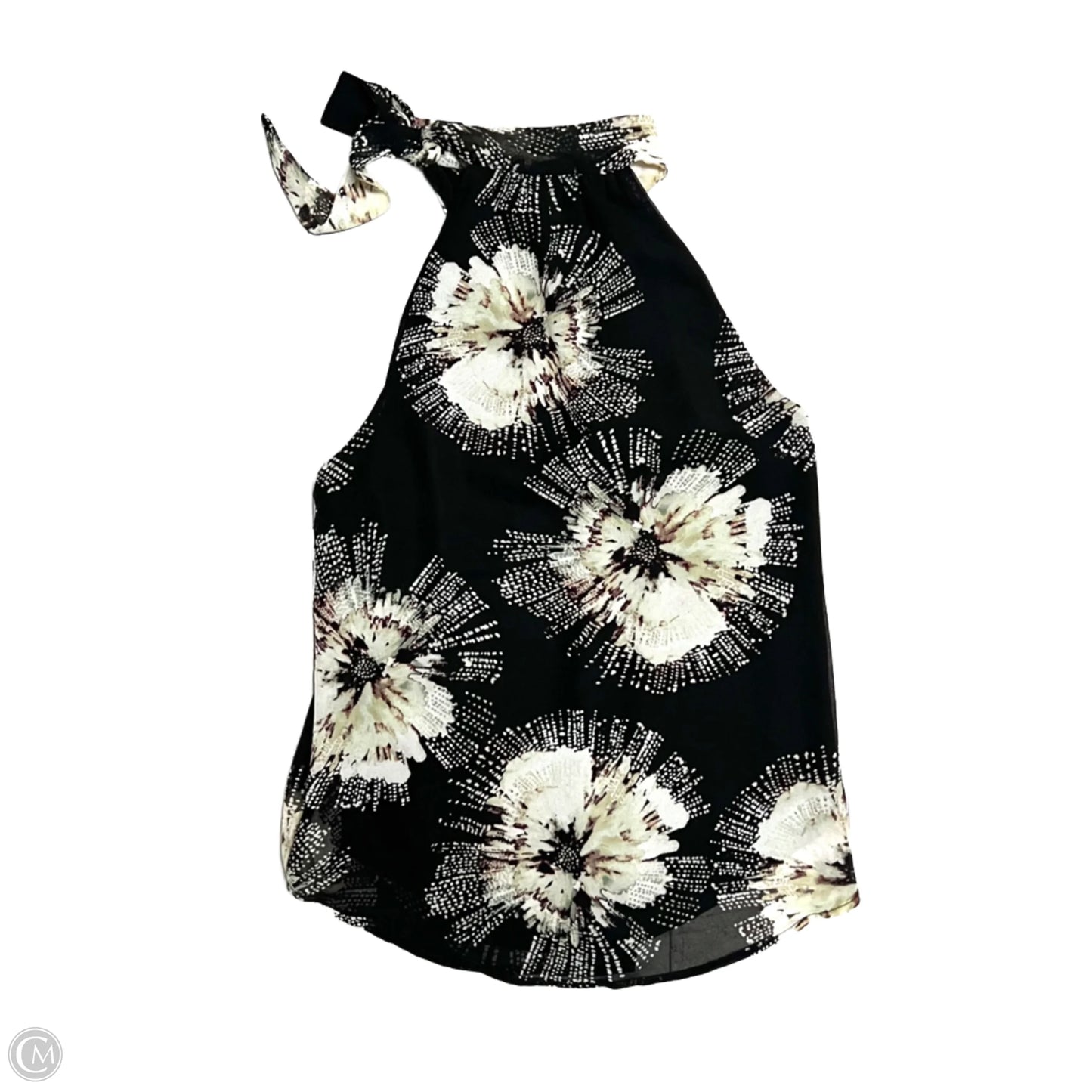 Top Sleeveless By Veronica M In Black & Cream, Size: Xs
