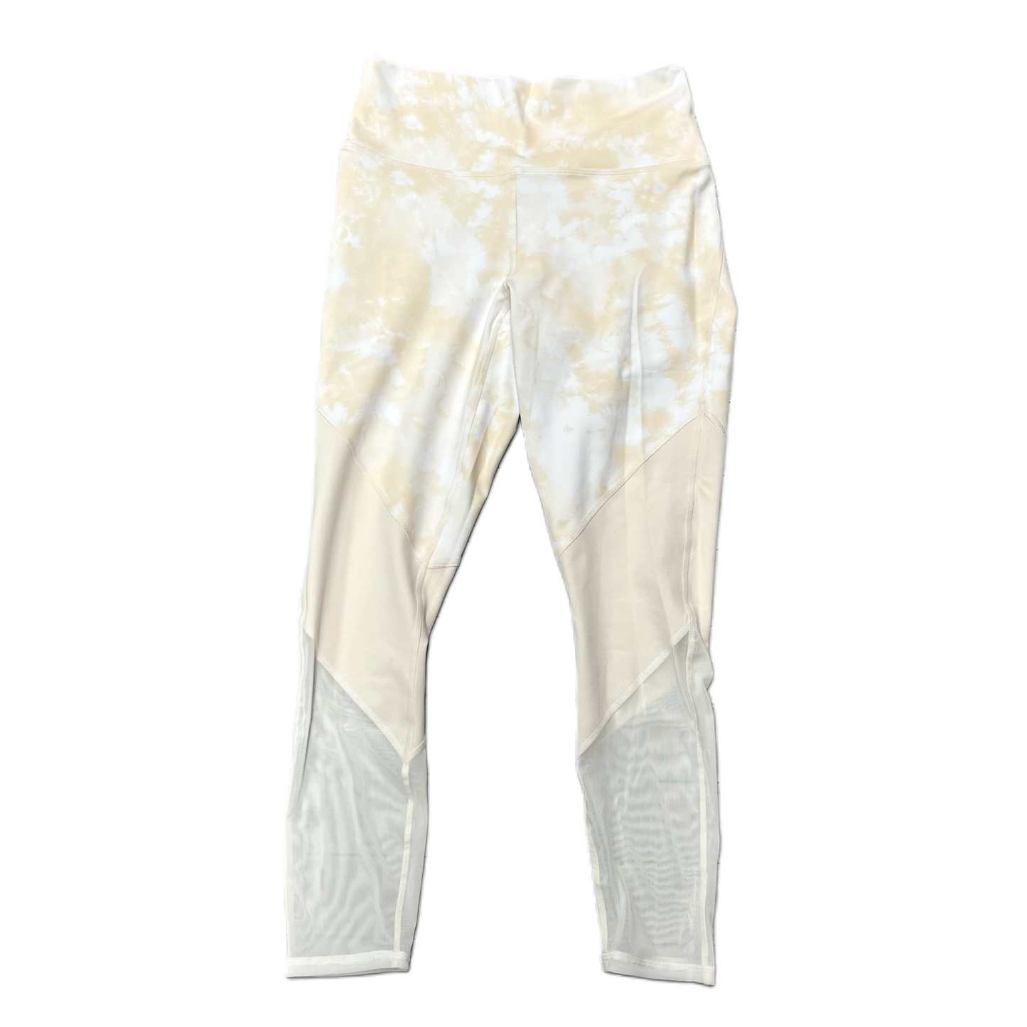 Athletic Leggings By Fabletics In White & Yellow, Size: S