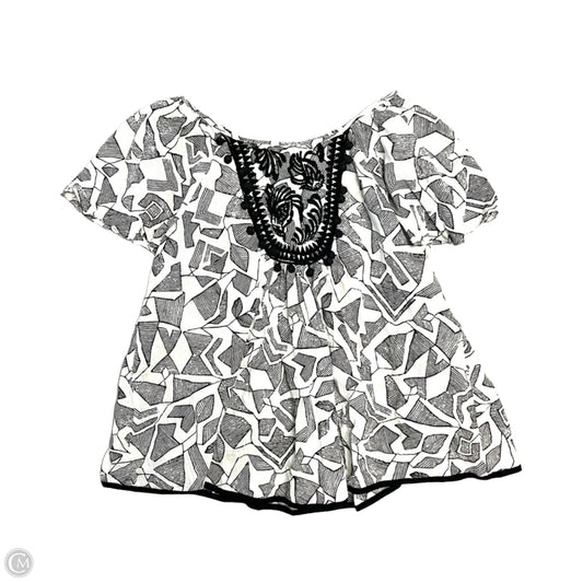 Top Short Sleeve By Floreat In Black & White, Size: S