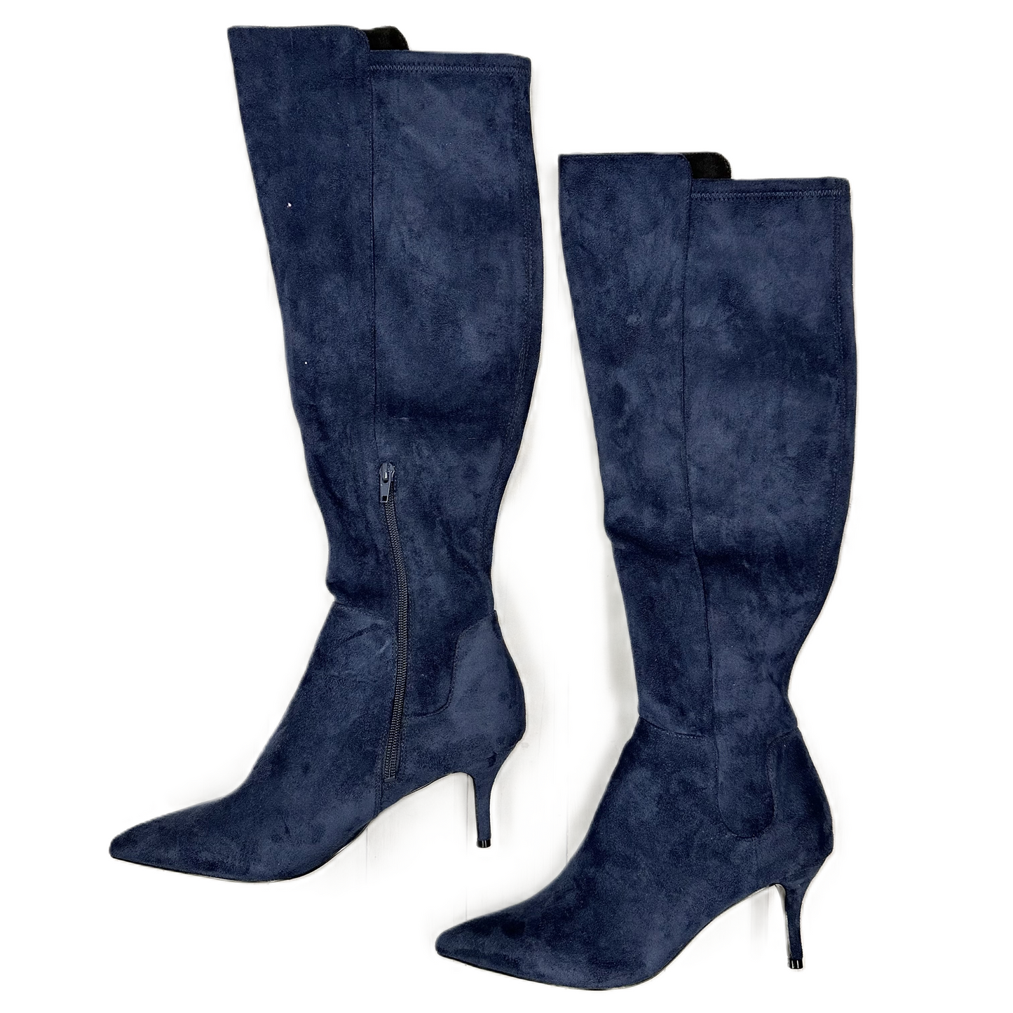 Boots Knee Heels By Charles By Charles David In Navy, Size: 8