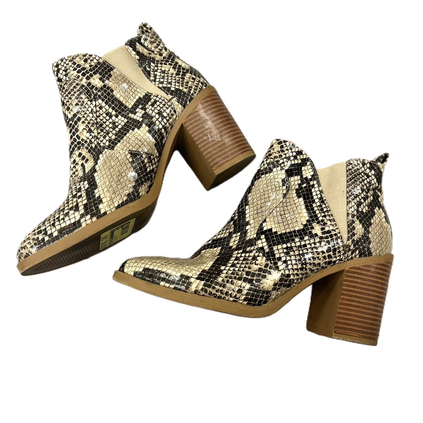 Boots Ankle Heels By Altard State In Snakeskin Print, Size: 7.5