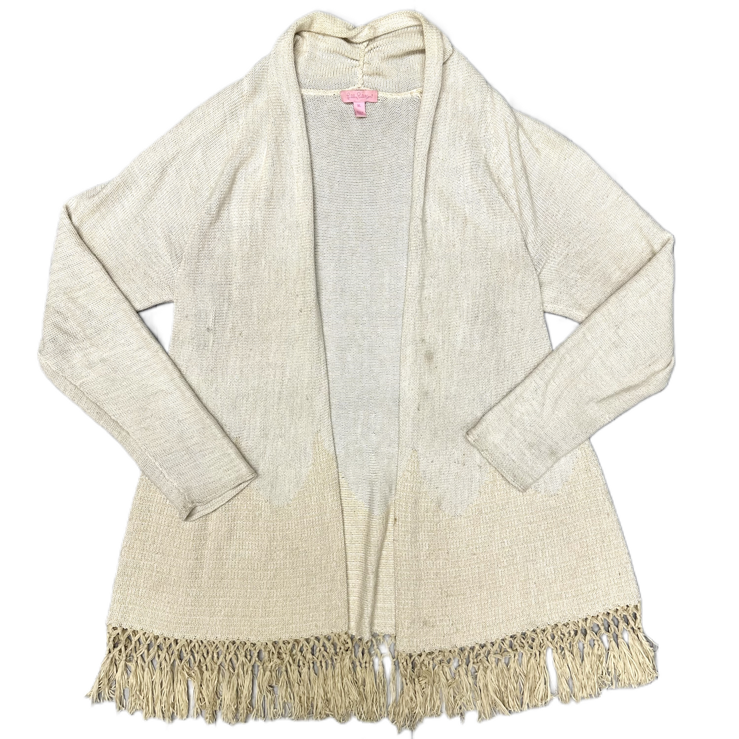 Sweater Cardigan Designer By Lilly Pulitzer In Cream, Size: Xl