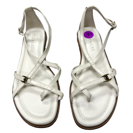 Sandals Designer By Coach In Cream, Size: 6.5