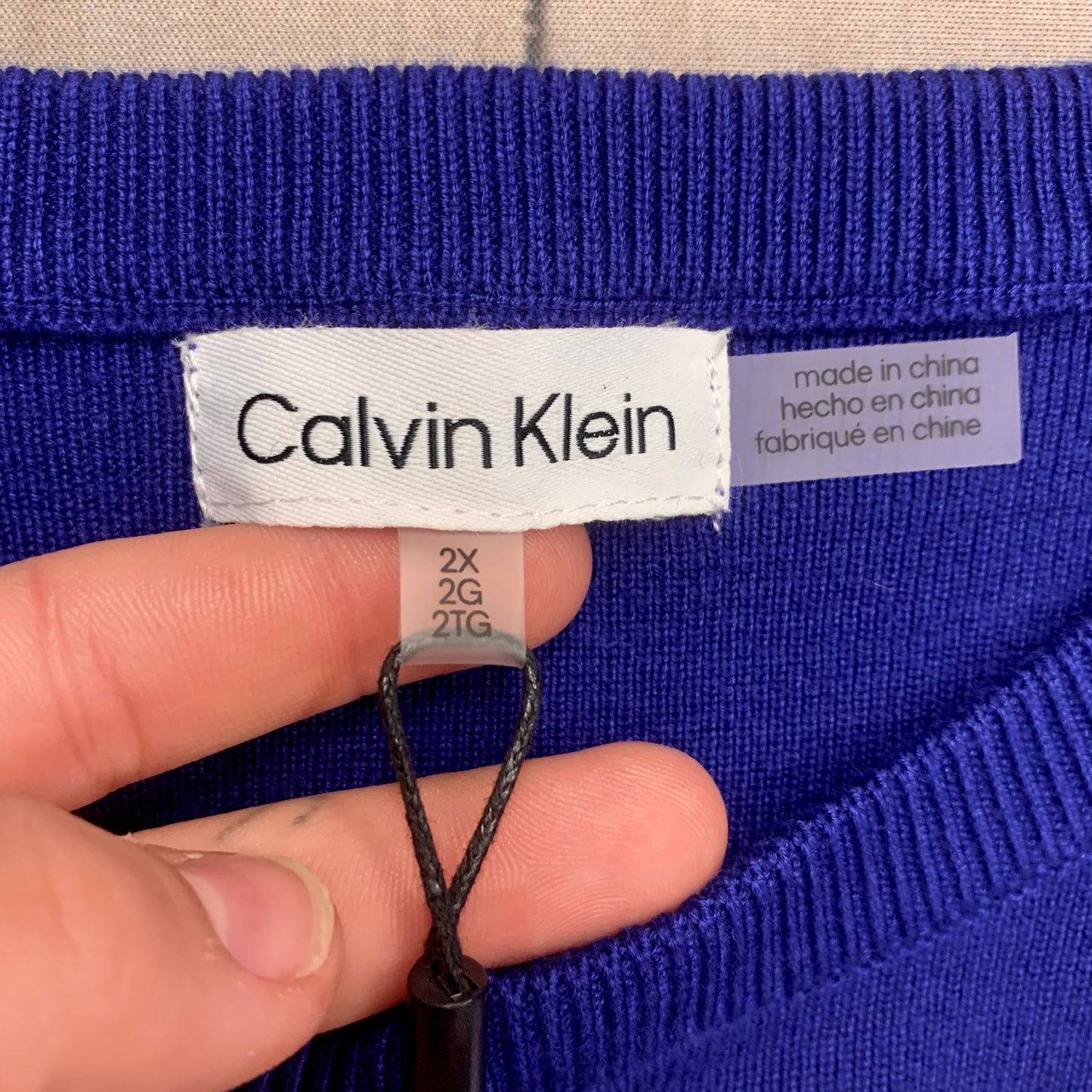 Sweater By Calvin Klein In Blue, Size: 2x