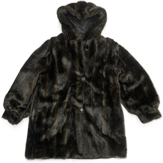 Coat Faux Fur & Sherpa By J Percy For Marvin Richards In Black & Brown, Size: Xs