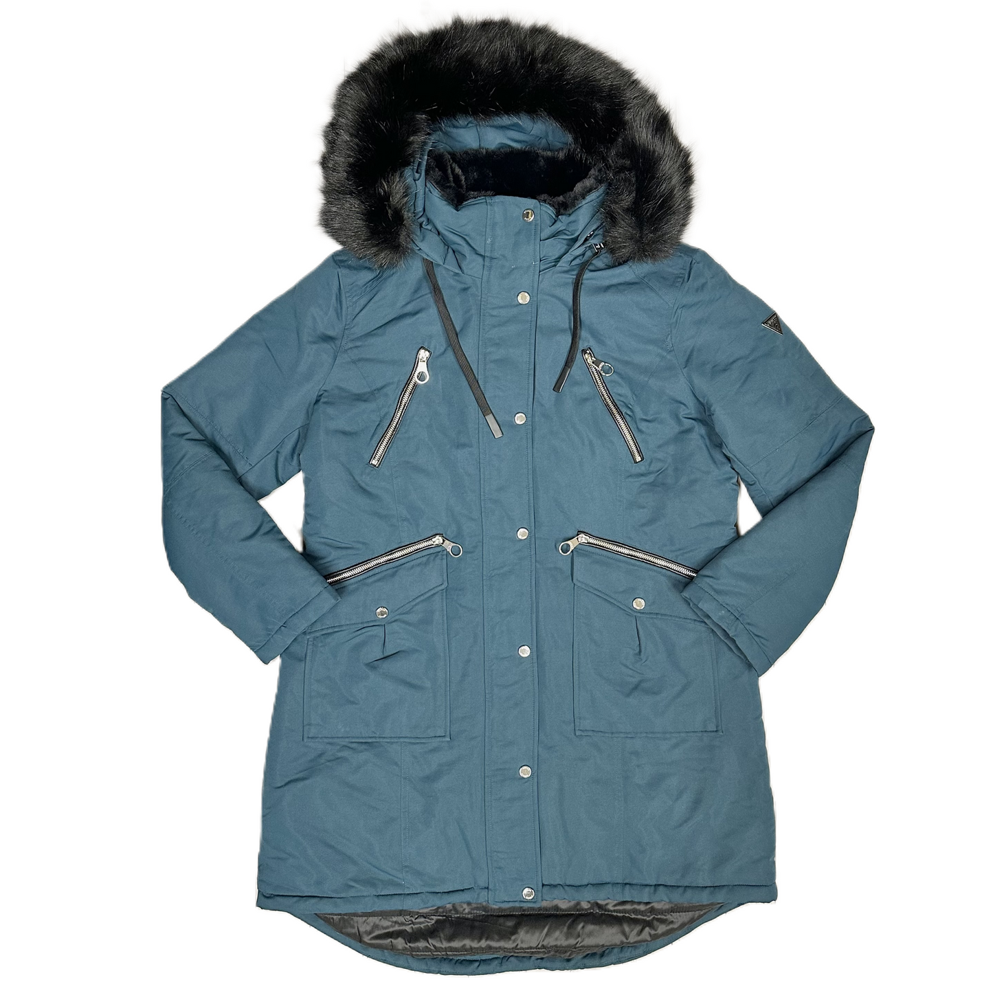 Coat Parka By Guess In Green, Size: Xl