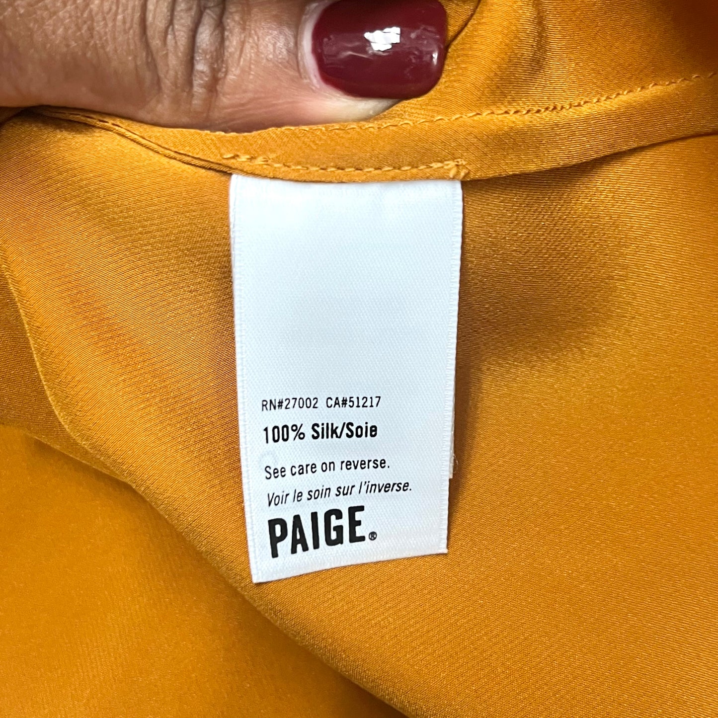 Top Sleeveless By Paige In Orange, Size: M