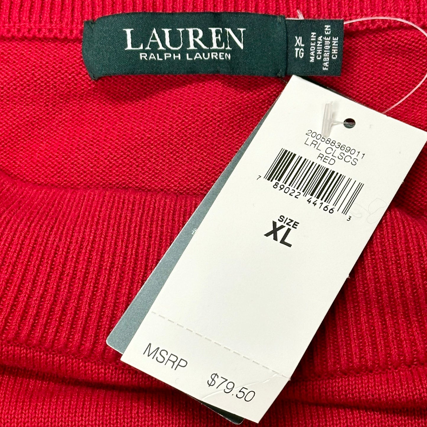 Sweater By Lauren By Ralph Lauren In Red, Size: Xl