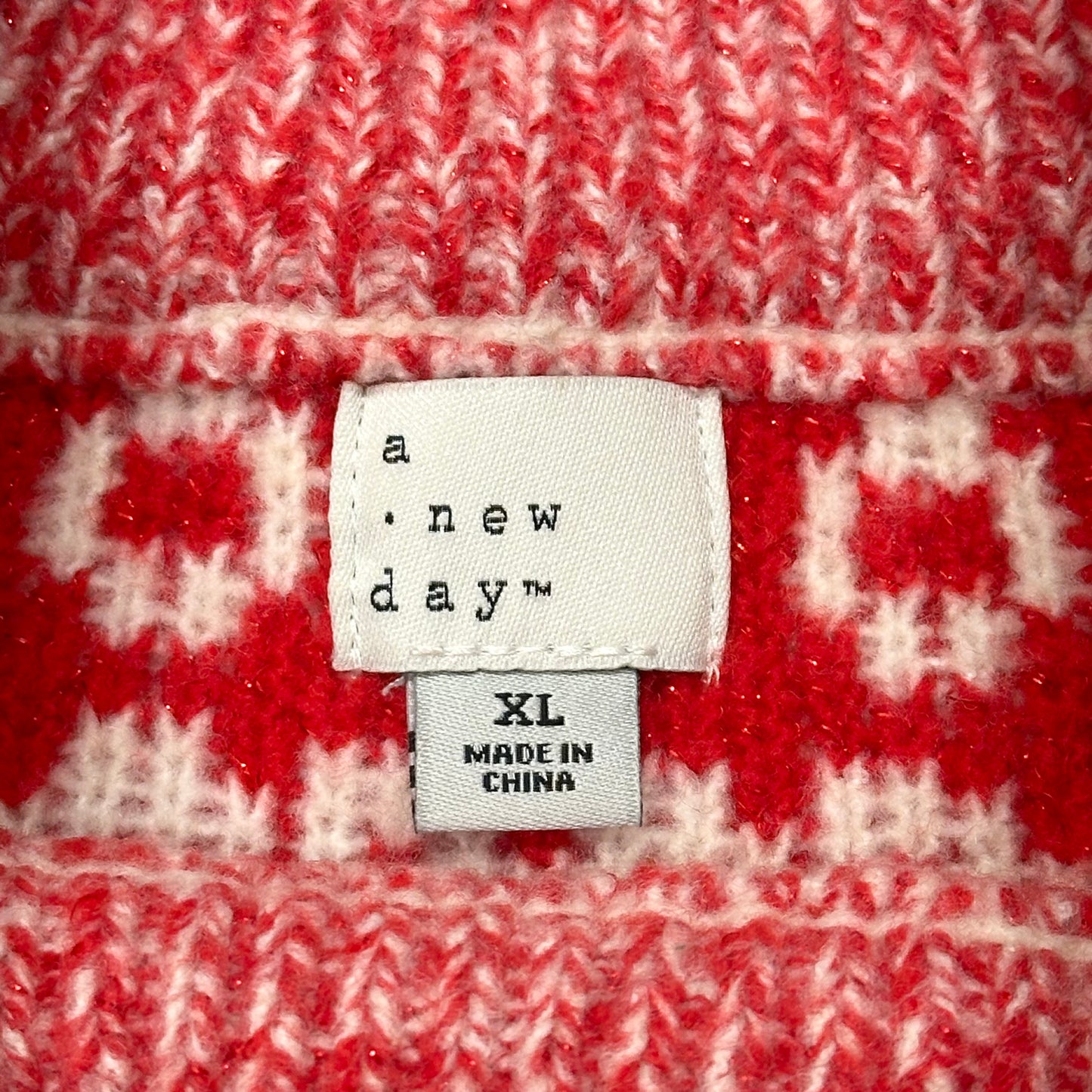 Sweater By A New Day In Red & Tan, Size: Xl