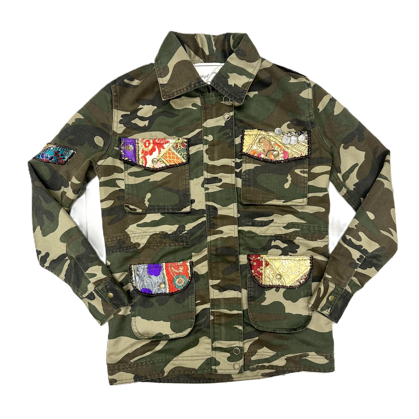 Jacket Utility By Beautiful Stories In Camouflage Print, Size: Xs