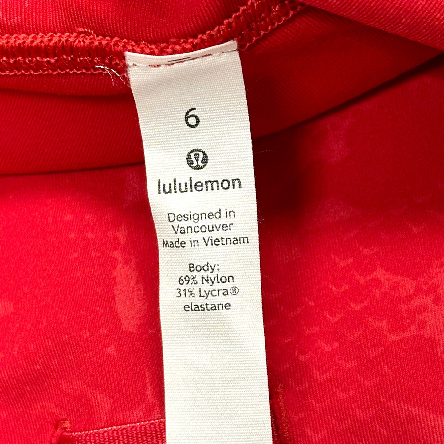 Athletic Leggings By Lululemon In Red, Size: 6